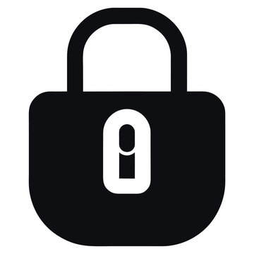 Vector art of a black padlock represents security and protection isolated on white background