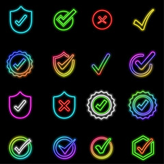Aufkleber - Check the color of the editable tag icon. neon check icon.