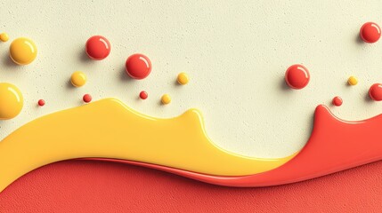 Aufkleber - Colorful painting with red and yellow swirls and splatters