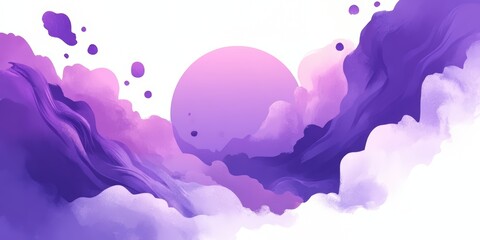 Poster - Purple sky with a large purple circle in the middle