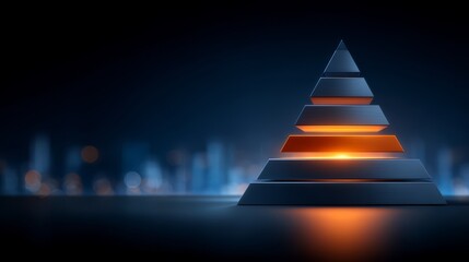 Poster - Pyramid with a bright orange stripe on top