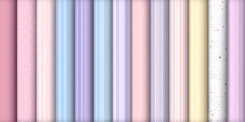 Aufkleber - Row of colorful strips of paper with a variety of patterns and colors