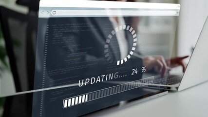 Poster - Knowledge upgrade and software update, digital skills improvement, competitive advantage, continuous learning, and staying up to date with latest technology and software trends. Muxer