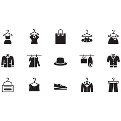 Poster - Black silhouette vector icons collection for hotel, business, and travel