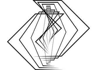 Fototapete - Vector arrows in different directions. Abstract pattern of thin black lines on a white background. Design element for covers, advertising, web design, video, reels. Dynamic Vector background. Directi