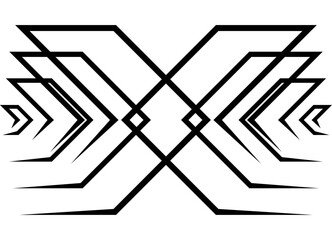 Poster - Abstract letter X from thin black lines on a white background. Vector pattern for covers, advertising, videos, social networks. Modern design element. Vector background. Logo