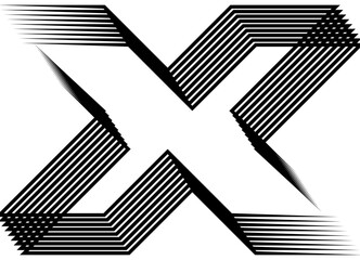 Fototapete - Vector arrow. Abstract pattern of thin black lines on a white background. Design element for covers, advertising, web design, video, reels. Dynamic Vector background. Direction, game