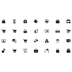 Fototapete - A versatile set of black and white vector icons for web, business, and mobile app design, featuring symbols for technology, media, communication, and home