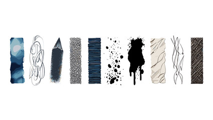 Poster - A collection of artistic vertical rectangles showcasing various textures and patterns on a white background