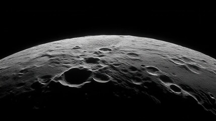 Exploring the dramatic craters of the lunar surface in high contrast black and white artwork