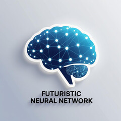 Fototapete - Illustration of a brain with connected nodes representing neural networks and artificial intelligence concept