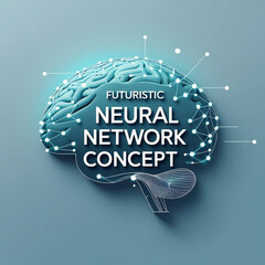 Fototapete - Illustration of a brain with glowing nodes and connections representing a futuristic network concept