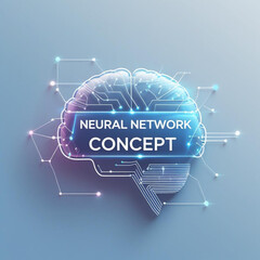 Fototapete - Stylized representation of brain with neural connections and network concept illustration in light tones