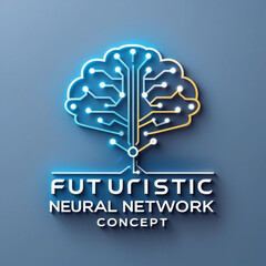 Fototapete - Illustration of a glowing futuristic neural network concept with connected lines and nodes design element
