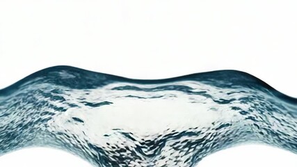 Poster - Close-up of a wave of water on a white background, perfect for use in illustrations and designs where water or ocean is the main theme