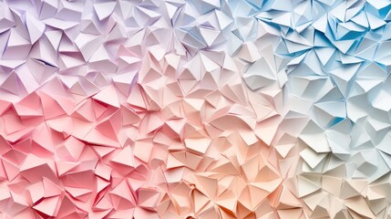 Poster - Abstract pastel color gradient of crumpled paper-like triangles forming a textured background