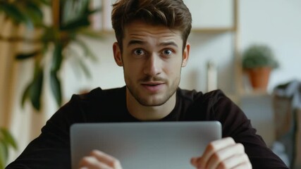 Poster - A person sits in front of a laptop, focusing on his work