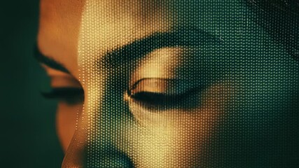 Aufkleber - Close-up of a person looking at a computer screen, perfect for illustrations about technology and digital life