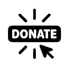 Poster - Donate now button vector illustration for charity fundraising and online giving with cursor click icon