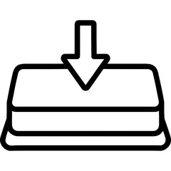 Poster - Rectangular button pressed outline icon vector