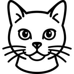Poster - Bombay cat head front view outline icon vector