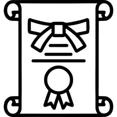 Poster - Martial arts certificate outline icon vector