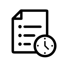 Poster - Schedule task deadline management with document and clock icon for time management and planning
