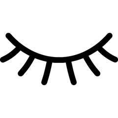 Poster - Closed eye outline icon vector