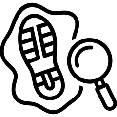 Poster - Footprint clue outline icon vector