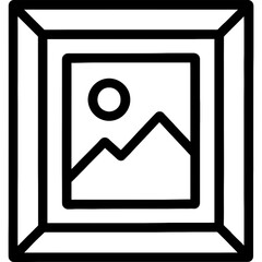 Poster - Picture frame with mat border outline icon vector