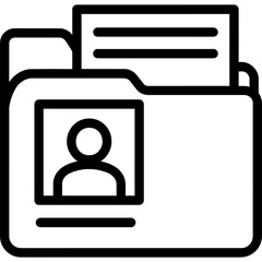 Poster - Case file folder outline icon vector