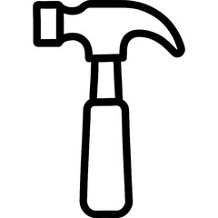 Poster - Hammer tool outline icon vector