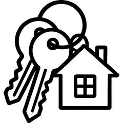 Poster - House keys on ring icon outline vector