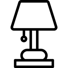 Poster - Lamp table outline icon vector