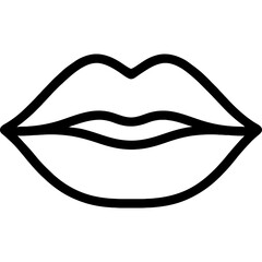 Poster - Human lips outline icon vector