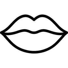 Poster - Human lips outline icon vector