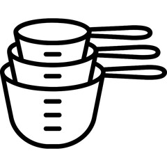Poster - Measuring cups nested outline icon vector