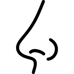 Poster - Human nose profile outline icon vector