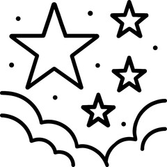 Poster - Stars in night sky outline icon vector