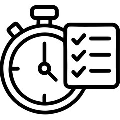 Poster - Stopwatch with project categories outline icon vector