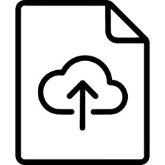 Poster - File upload cloud with up arrow outline icon vector
