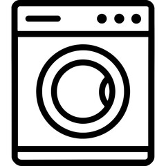 Poster - Washing machine front-loading outline icon vector