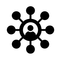 Poster - Social network connection hub icon vector illustration for business and community engagement design