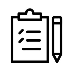 Poster - Clipboard checklist task list with pencil icon vector, simple graphic for todo and project management