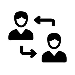Poster - People exchange icon vector illustration, communication, transfer, connection, interaction, business, network