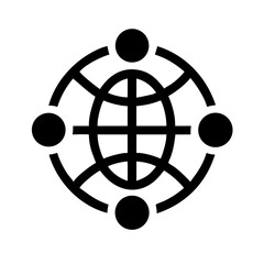 Poster - Global network connection icon for internet technology and worldwide communication concept design vector