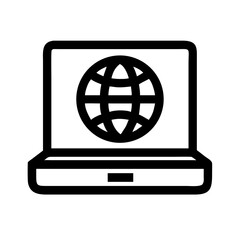Aufkleber - Laptop computer with globe icon for internet access worldwide web technology and connectivity online