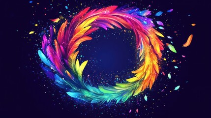 Poster - Vibrant, colorful, swirling abstract design
