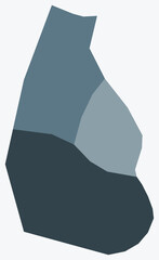 Poster - Map of Montserrat with regions. Just a simple country border map with region division. Blue grey color palette. Flat Montserrat shape with administrative division. Vector illustration.