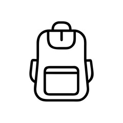 Poster - A simple graphic of a rucksack with a front pocket and a handle at the top of the bag design